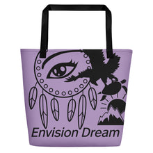 Load image into Gallery viewer, Envision Dream Catch All Purple Tote Bag