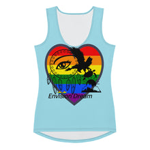 Load image into Gallery viewer, Envision Dream Rainbow Heart Baby Blue Tank Top