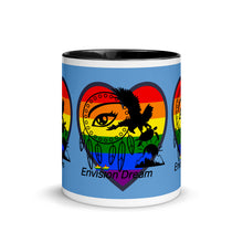 Load image into Gallery viewer, Envision Dream Sip & Think Rainbow Blue Mug with Color Trim