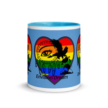 Load image into Gallery viewer, Envision Dream Sip & Think Rainbow Blue Mug with Color Trim