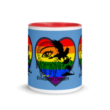 Load image into Gallery viewer, Envision Dream Sip & Think Rainbow Blue Mug with Color Trim