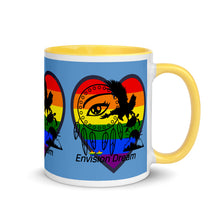 Load image into Gallery viewer, Envision Dream Sip & Think Rainbow Blue Mug with Color Trim