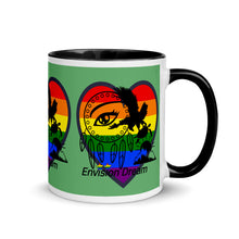 Load image into Gallery viewer, Envision Dream Sip & Think Rainbow Green Mug with Color Trim