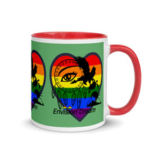 Load image into Gallery viewer, Envision Dream Sip & Think Rainbow Green Mug with Color Trim