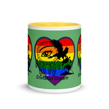 Load image into Gallery viewer, Envision Dream Sip & Think Rainbow Green Mug with Color Trim