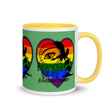 Load image into Gallery viewer, Envision Dream Sip & Think Rainbow Green Mug with Color Trim