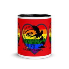 Load image into Gallery viewer, Envision Dream Sip & Think Rainbow Red Mug with Color Trim