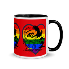 Load image into Gallery viewer, Envision Dream Sip & Think Rainbow Red Mug with Color Trim