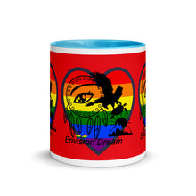 Load image into Gallery viewer, Envision Dream Sip & Think Rainbow Red Mug with Color Trim