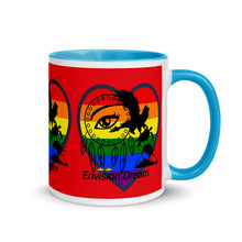 Load image into Gallery viewer, Envision Dream Sip & Think Rainbow Red Mug with Color Trim