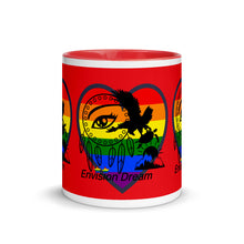 Load image into Gallery viewer, Envision Dream Sip & Think Rainbow Red Mug with Color Trim