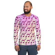 Load image into Gallery viewer, Tribe Vibe Music Notes Men's Rash Guard