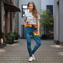 Load image into Gallery viewer, Envision Dream Rainbow Blue Cloud Yoga Leggings