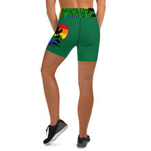 Load image into Gallery viewer, Rainbow Vision Green Yoga Shorts