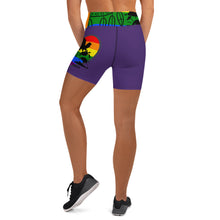 Load image into Gallery viewer, Rainbow Vision Purple Yoga Shorts