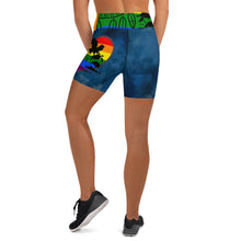 Load image into Gallery viewer, Rainbow Vision Blue Cloud Yoga Shorts