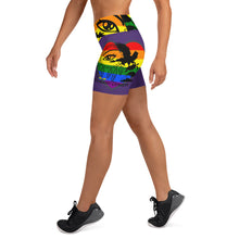Load image into Gallery viewer, Rainbow Vision Purple Yoga Shorts
