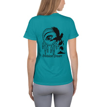 Load image into Gallery viewer, Envision, Capture, Roam Turquoise Athletic Woman's Shirt