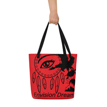 Load image into Gallery viewer, Envision Dream Catch All Red Tote Bag