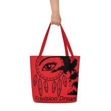 Load image into Gallery viewer, Envision Dream Catch All Red Tote Bag