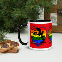 Load image into Gallery viewer, Envision Dream Sip & Think Rainbow Red Mug with Color Trim