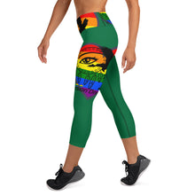 Load image into Gallery viewer, Envision Dream Rainbow Green Yoga Capri Leggings