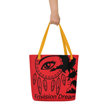Load image into Gallery viewer, Envision Dream Catch All Red Tote Bag