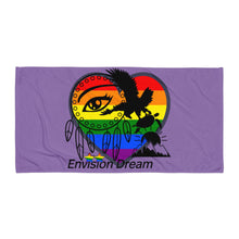 Load image into Gallery viewer, Envision Dream Rainbow Beach Towel Purple