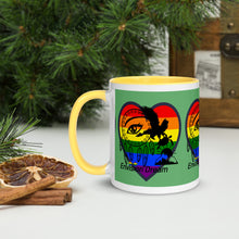 Load image into Gallery viewer, Envision Dream Sip & Think Rainbow Green Mug with Color Trim