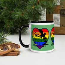 Load image into Gallery viewer, Envision Dream Sip & Think Rainbow Green Mug with Color Trim