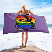 Load image into Gallery viewer, Envision Dream Rainbow Beach Towel Purple