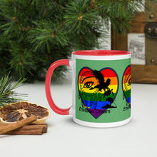 Load image into Gallery viewer, Envision Dream Sip & Think Rainbow Green Mug with Color Trim