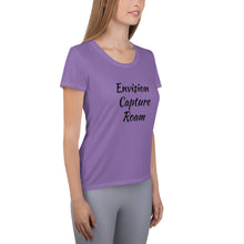 Load image into Gallery viewer, Envision, Capture, Roam Purple Woman's Athletic Shirt