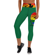 Load image into Gallery viewer, Envision Dream Rainbow Green Yoga Capri Leggings
