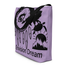 Load image into Gallery viewer, Envision Dream Catch All Purple Tote Bag