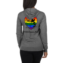 Load image into Gallery viewer, Envision Dream Rainbow Heart Lightweight Zip Up Hoodie