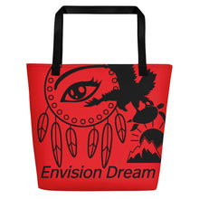 Load image into Gallery viewer, Envision Dream Catch All Red Tote Bag

