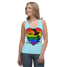 Load image into Gallery viewer, Envision Dream Rainbow Heart Baby Blue Tank Top
