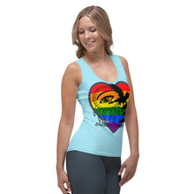 Load image into Gallery viewer, Envision Dream Rainbow Heart Baby Blue Tank Top
