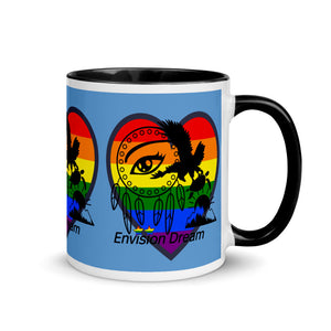 Envision Dream Sip & Think Rainbow Blue Mug with Color Trim