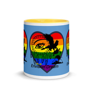 Envision Dream Sip & Think Rainbow Blue Mug with Color Trim