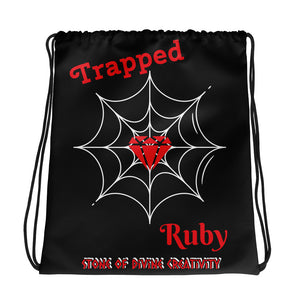 Trapped Ruby Drawstring bag