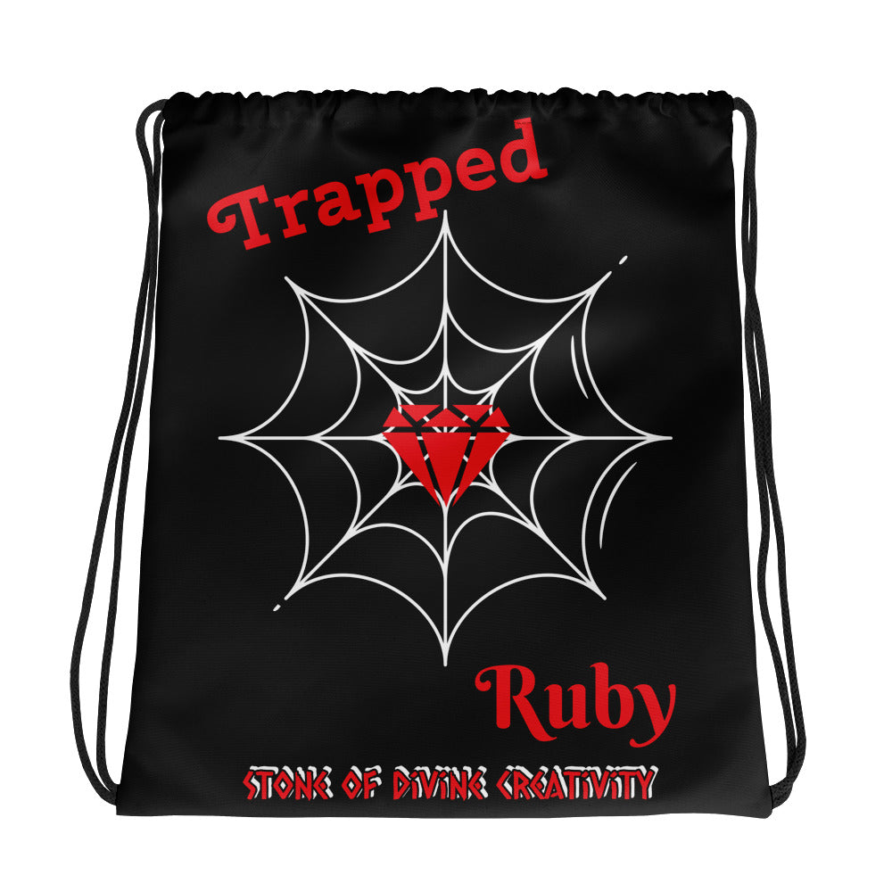 Trapped Ruby Drawstring bag