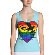 Envision Dream Rainbow Heart Baby Blue Tank Top
