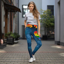Load image into Gallery viewer, Envision Dream Rainbow Blue Cloud Yoga Leggings
