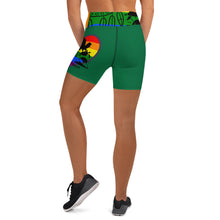 Load image into Gallery viewer, Rainbow Vision Green Yoga Shorts
