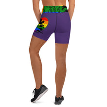 Load image into Gallery viewer, Rainbow Vision Purple Yoga Shorts
