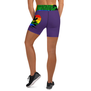 Rainbow Vision Purple Yoga Shorts