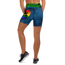 Load image into Gallery viewer, Rainbow Vision Blue Cloud Yoga Shorts

