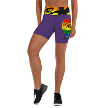 Load image into Gallery viewer, Rainbow Vision Purple Yoga Shorts
